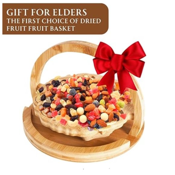 Fan-shaped Foldable Bamboo Fruit Basket - Gourmet Fresh/Dried Fruit Tray - Picture 7 of 10